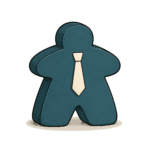 Illustration d'un meeple bleu p&eacute;trole portant une cravate, repr&eacute;sentant les entreprises et les professionnels.